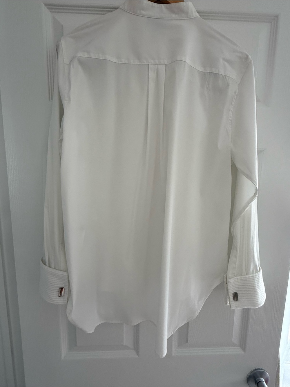 Donna Karan White Pleated Mandarin Collar Shirt - Picture 3 of 10